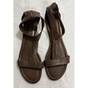 Eddie Bauer Women's‎ Sandals Brown Zip Back Size 10 NWOB Leather